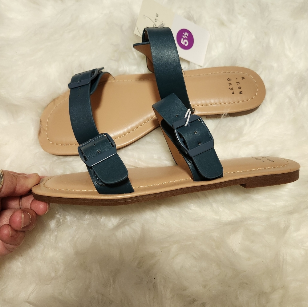 A New Day/ Navy Blue Penny Sandals